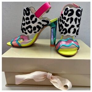Colorful Fun Sophia Webster Leopard Print Sandals Heels